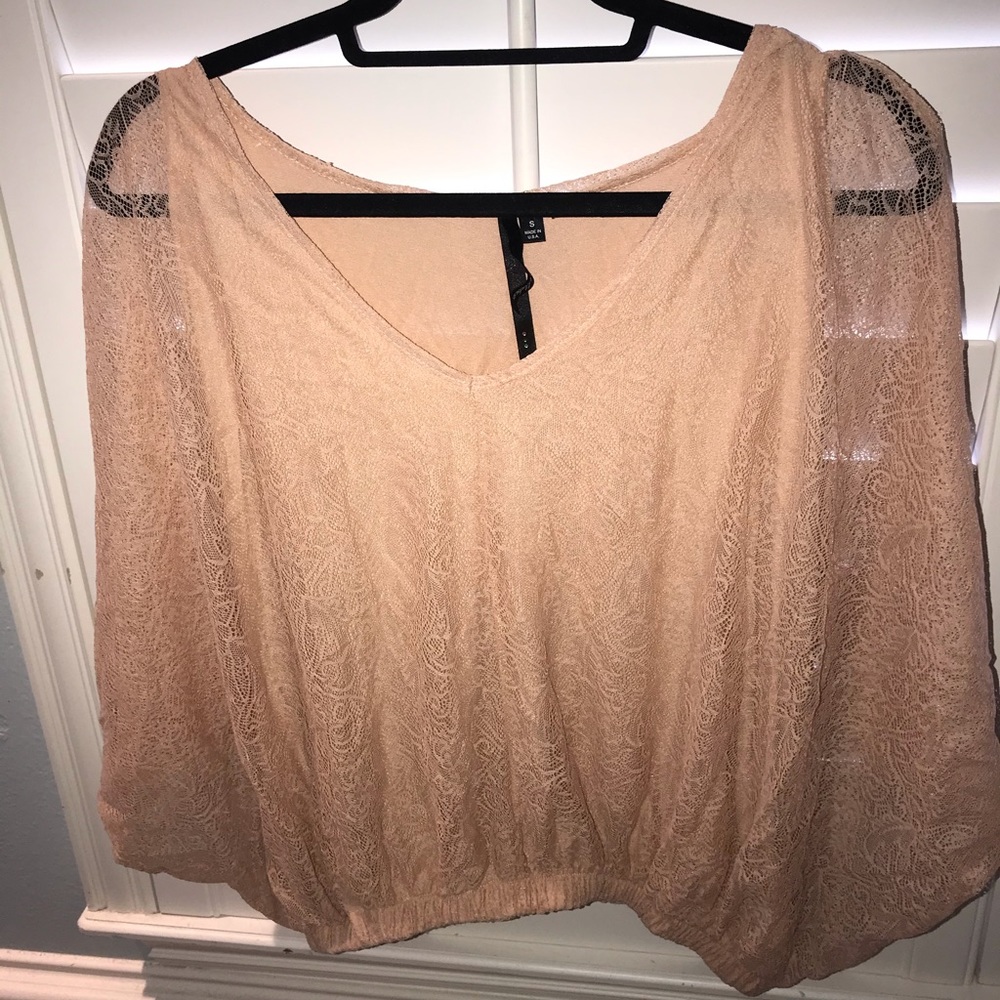 Light salmony pink lace blouse